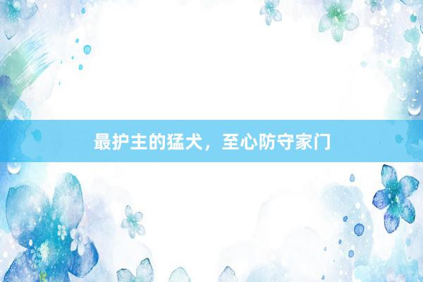 最护主的猛犬，至心防守家门
